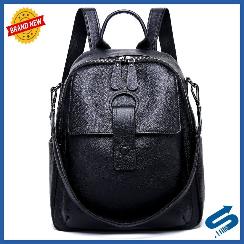 Genuine Leather Backpack Purse Convertible Shoulder Bag Travel Daypack